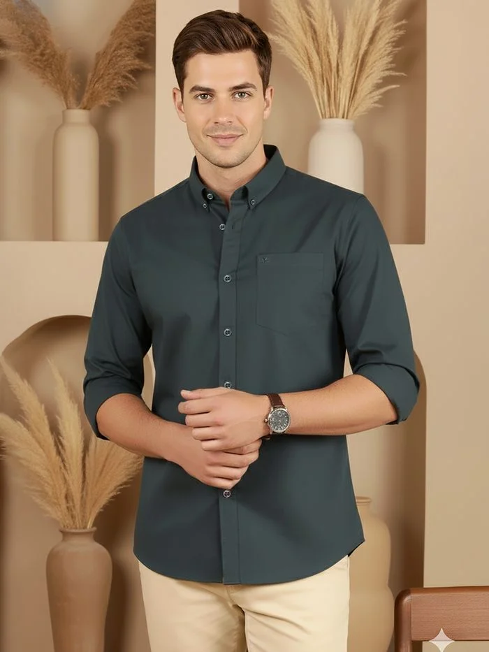 Dark Grey Button Down Shirt