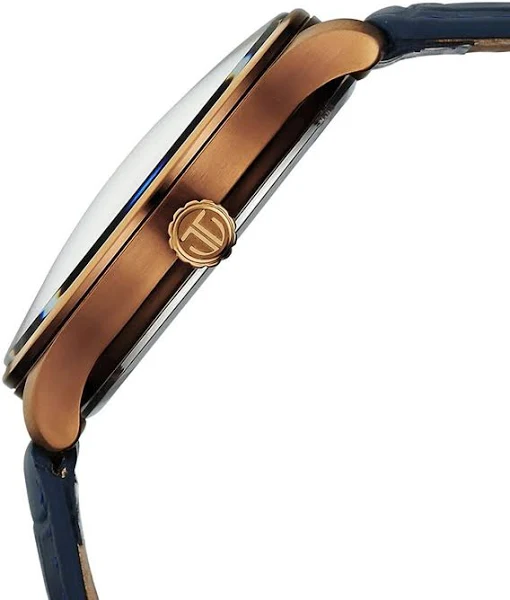 Titan Stellar Analog with Earth Disc and Blue Dial Blue Leather Strap Watch for Men - Gallery 5